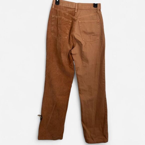 Topshop Color Block Cord Straight Jeans – Two-Tone Brown (28) - Picture 5 of 7